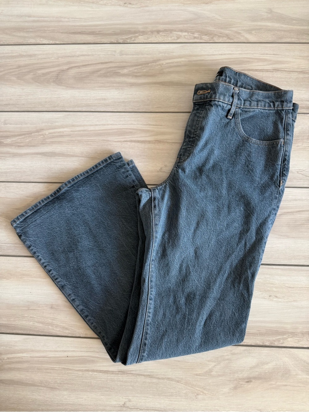 Express 70’s Flare Mid Rise Jean Blue Size 14R EUC